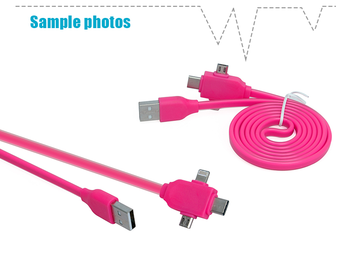 Multiple 1m length 5pin micro usb flat cable for data transmitted and charging with CE,Rohs