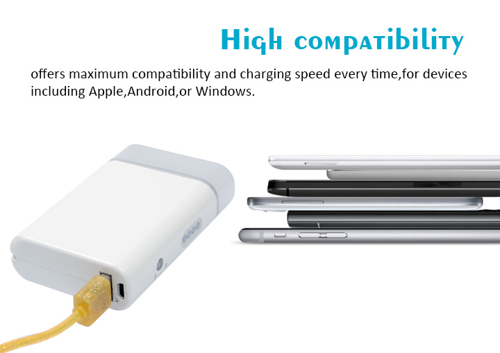 5200mAh Fast Charging High Capacity External compact power bank with CE, FCC and RoHS