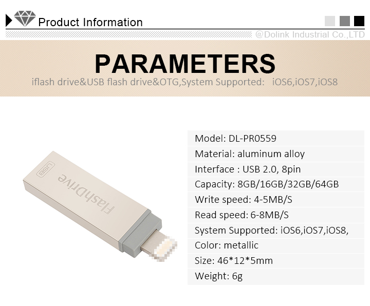 iFlash Device 64GB Dual USB OTG Memory Stick i Flash Drive For Apple iOS Mac PC
